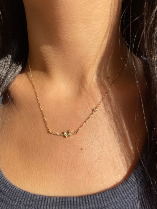 Diamond Butterfly Necklace