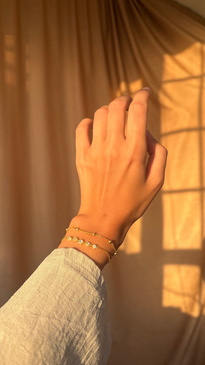 Soft glow layered bracelet