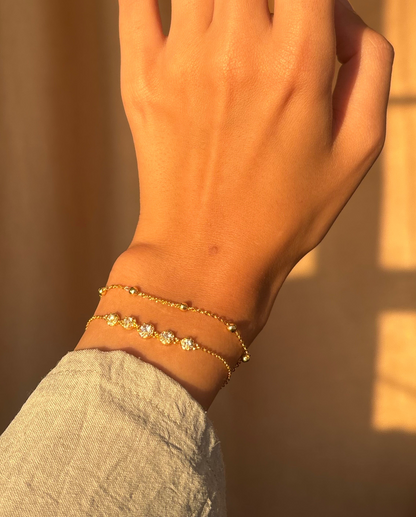 Soft glow layered bracelet