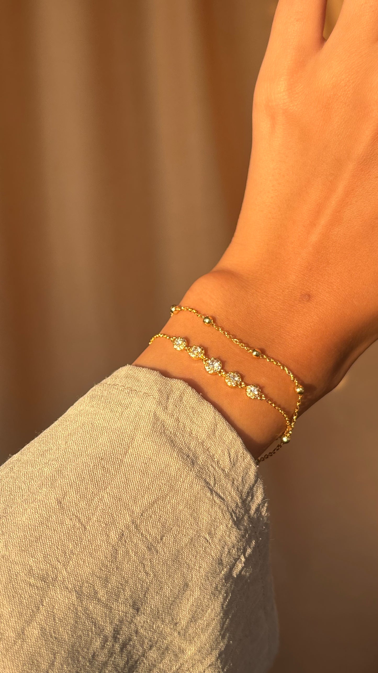 Soft glow layered bracelet