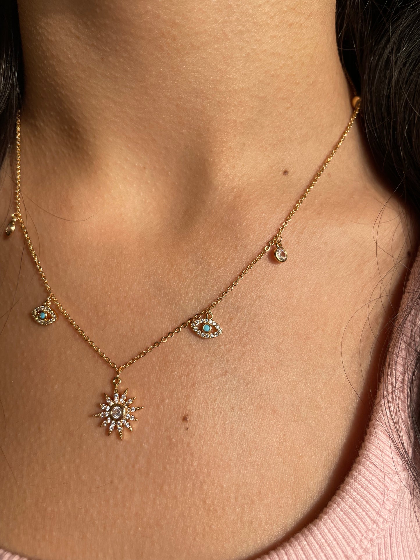 Blues Sun Necklace