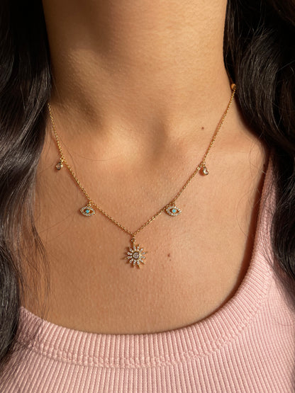 Blues Sun Necklace