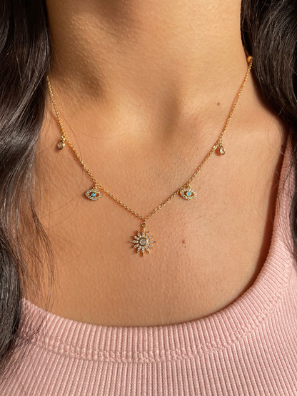 Blues Sun Necklace