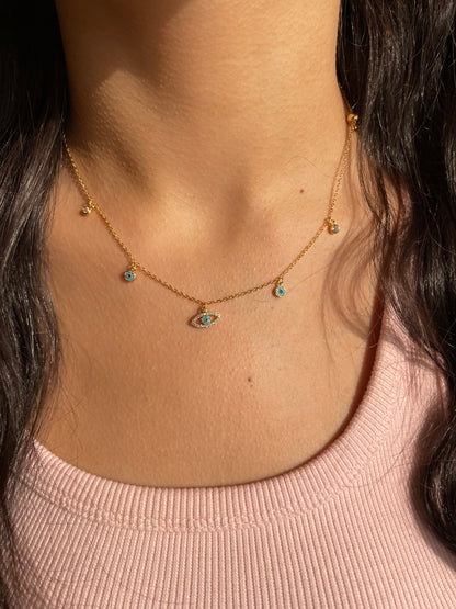 Blue evil eye necklace