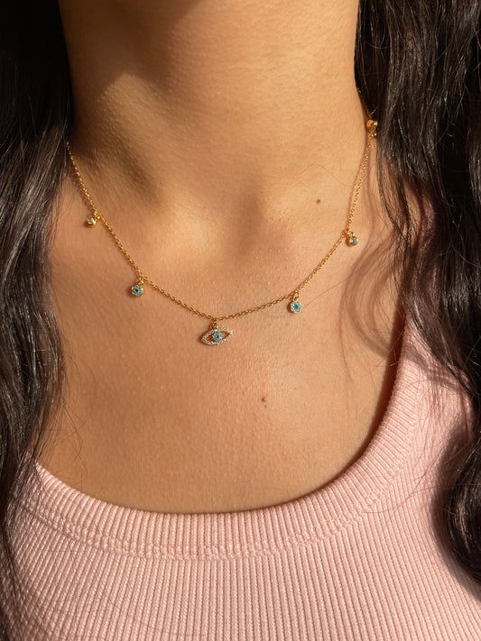 Blue evil eye necklace