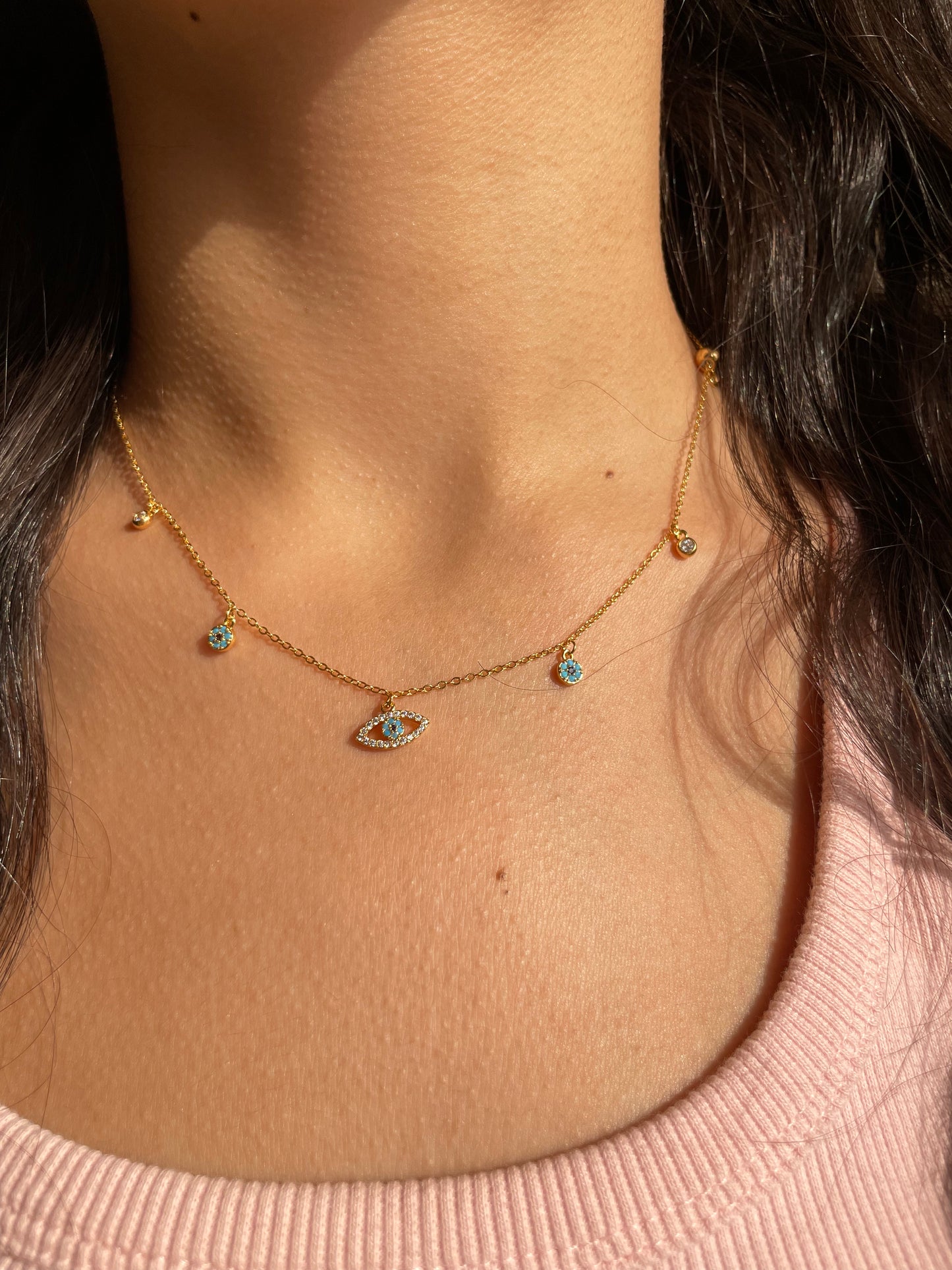 Blue evil eye necklace