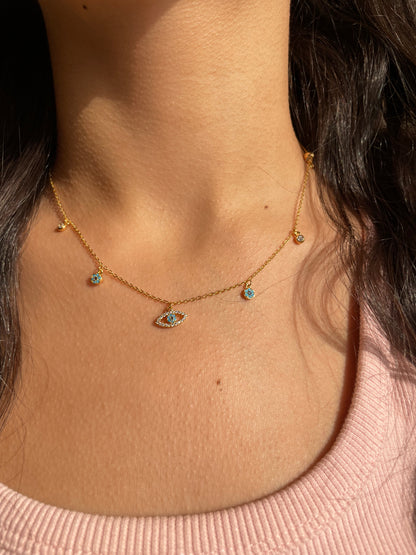 Blue evil eye necklace