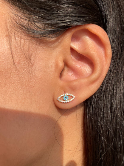 Blue Evil Eye Earrings