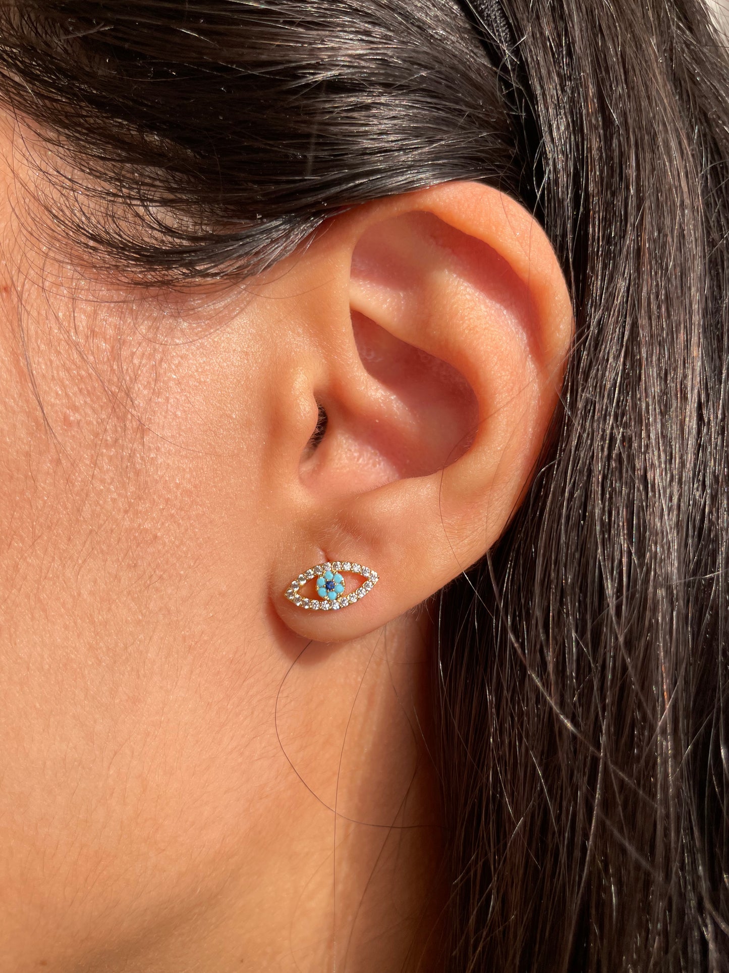 Blue Evil Eye Earrings