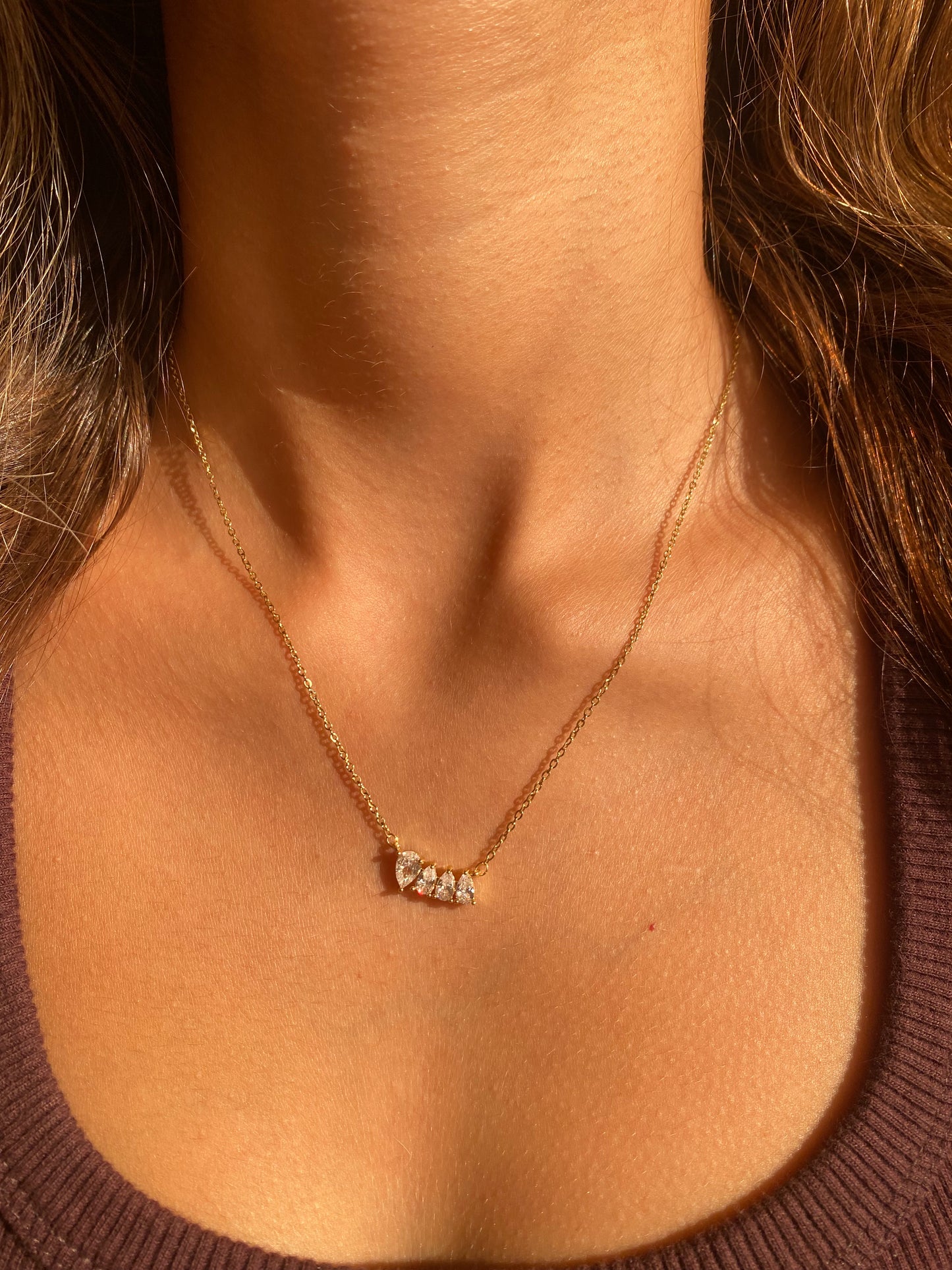 Mini Pear diamonds Necklace