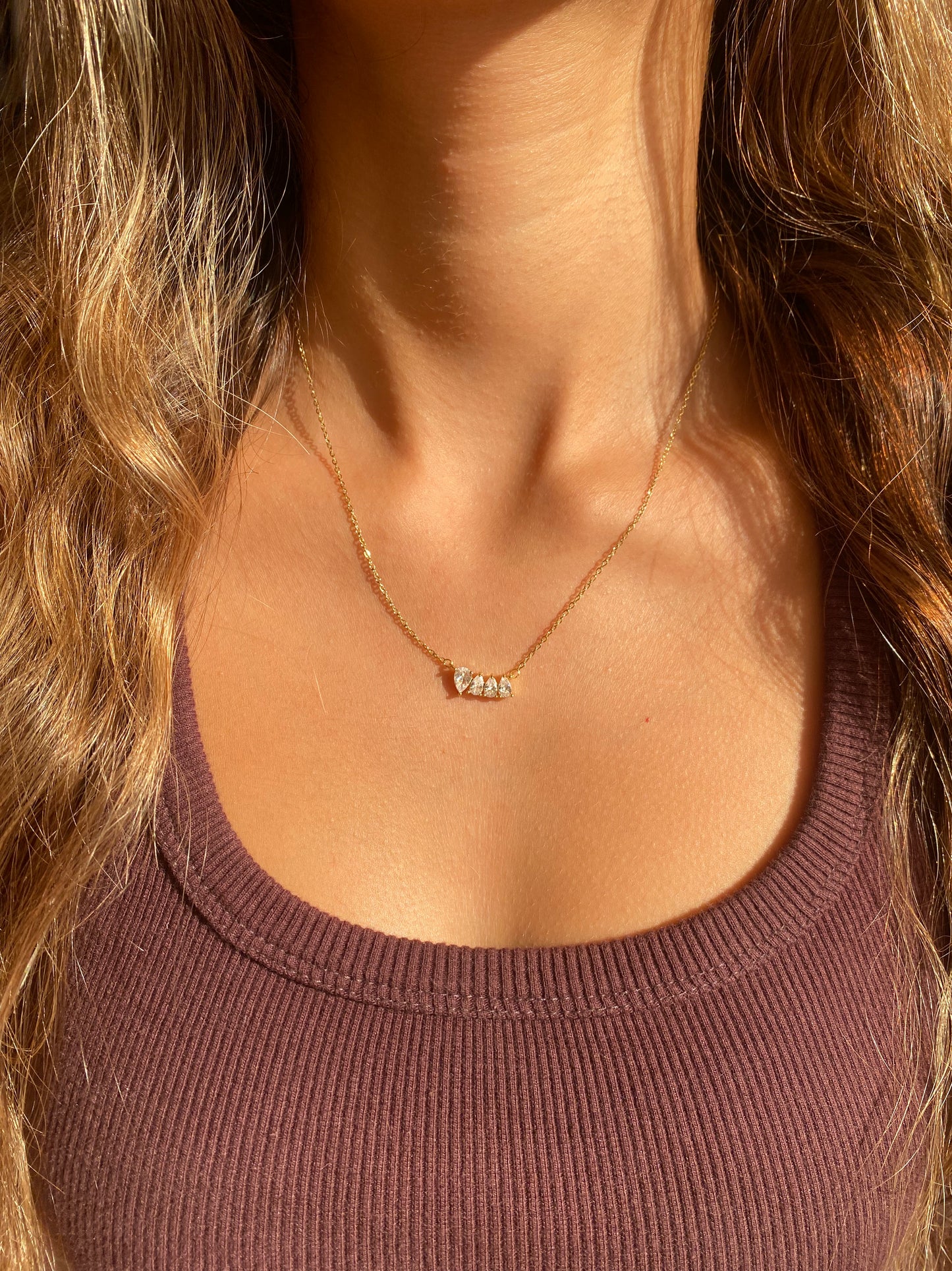 Mini Pear diamonds Necklace