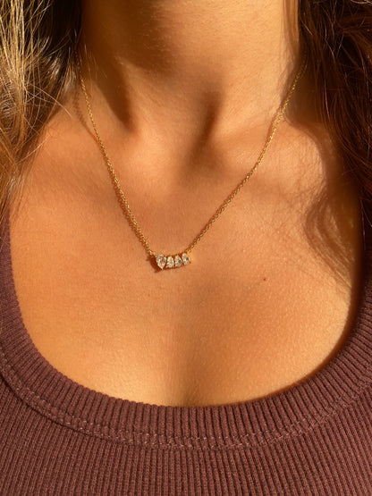 Mini Pear diamonds Necklace