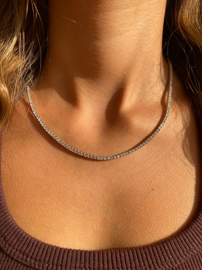 The iconic Tennis diamond Lock Necklace