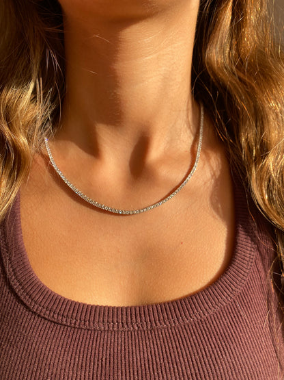 The iconic Tennis diamond Lock Necklace