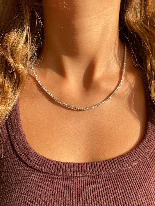 The iconic Tennis diamond Lock Necklace