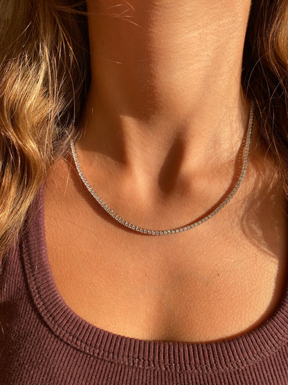 The iconic Tennis diamond Lock Necklace