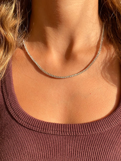 The iconic Tennis diamond Lock Necklace